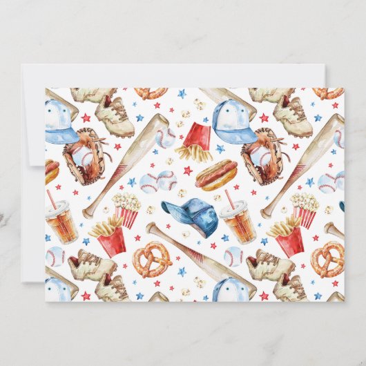 Baseball All-Star Photo verjaardagsfeest uitnodigi Kaart (Achterkant)