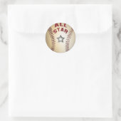Baseball All Star Ronde Sticker (Tas)