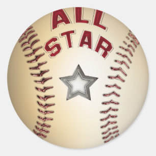 Baseball All Star Ronde Sticker