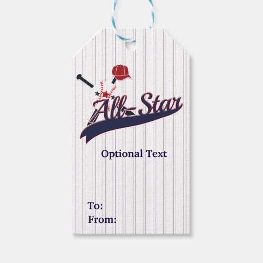 Baseball ALL-STAR-sport Aangepaste persoonlijke pa Cadeaulabel (Voorkant)