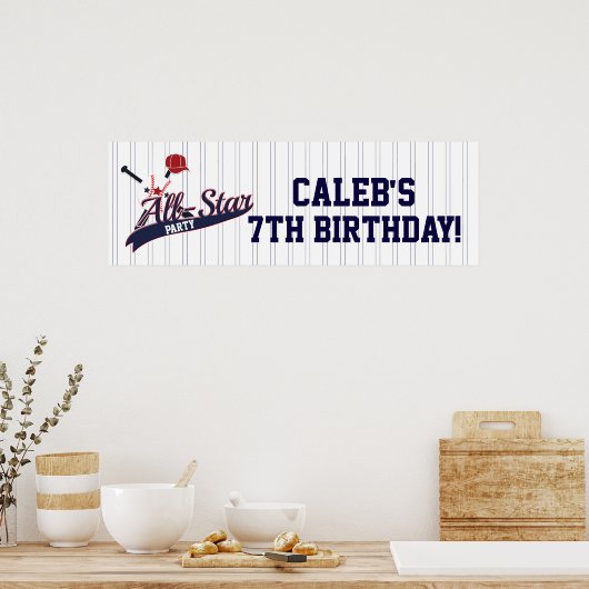 Baseball ALL-STAR-sport Aangepaste persoonlijke pa Poster (Keuken)
