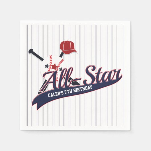 Baseball ALL-STAR-sport Aangepaste persoonlijke pa Servetten (Voorkant)