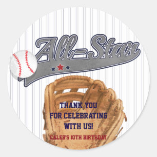Baseball ALL-STAR Sporten Aangepaste Feest Favor Ronde Sticker