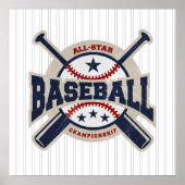 Baseball All Star Team Sport Birthday Party Banner Poster (Voorkant)