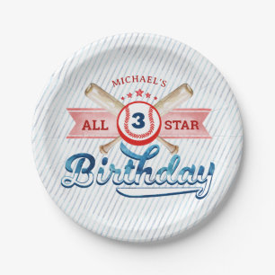 Baseball All-Star Verjaardag Party Papieren Borden Bordje