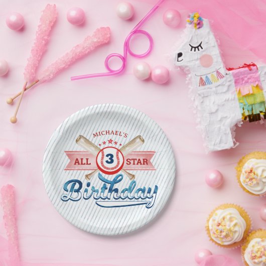 Baseball All-Star Verjaardag Party Papieren Borden Papieren Bordje (Feest)