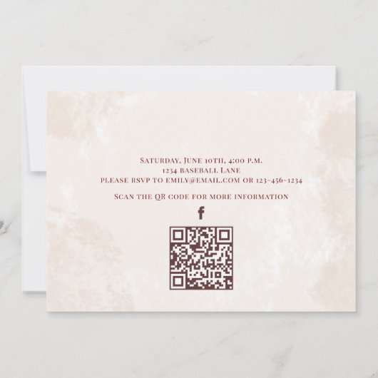 Baseball  Alle Star QR Code Social Media Kaart (Achterkant)