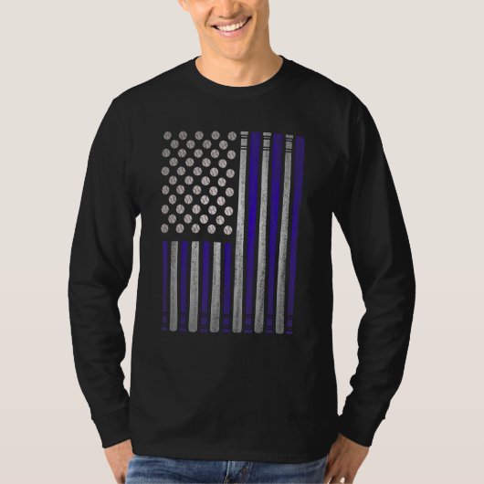 Baseball American Flag 4th of July USA Patriotic D T-shirt (Voorkant)