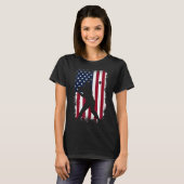 Baseball American Flag Baseball Fans Man Vinta T-shirt (Voorkant volledig)