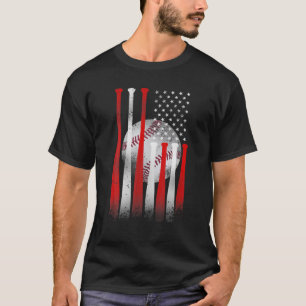  Baseball American Flag Baseball Lovers Gif T-shirt