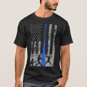Baseball American Flag Blue Bat Baseball honkbal T-shirt (Voorkant)