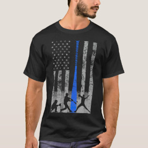 Baseball American Flag Blue Bat Baseball honkbal T-shirt