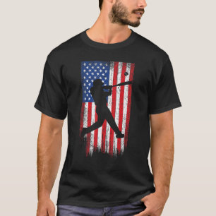 Baseball American Flag Mannen Boys Team T-shirt