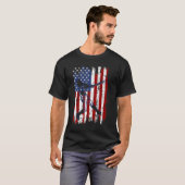 Baseball American Flag Patriotic Catcher 4th Of Ju T-shirt (Voorkant volledig)