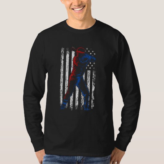 Baseball American Flag Pitcher USA Pitching 4th Of T-shirt (Voorkant)