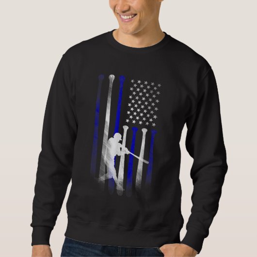 Baseball American Flag Player Flag Dad Kind App Trui (Voorkant)