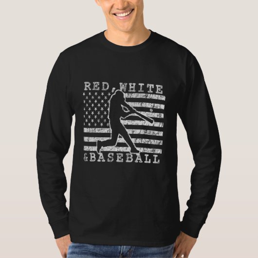 Baseball American Flag Red White and Baseball Quot T-shirt (Voorkant)