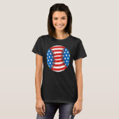 Baseball American USA flag Patriotic Retro Basebal T-shirt (Voorkant volledig)