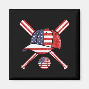 Baseball Amerikaanse Vlag Lax Pet Slag Sporten 4e Magneet