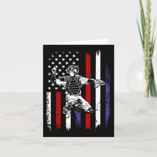 Baseball Amerikaanse Vlag Patriottische Catcher 4 Kaart