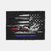 Baseball Amerikaanse Vlag Werper Usa Pitching 4e V Fleece Deken (Voorkant (Horizontaal))