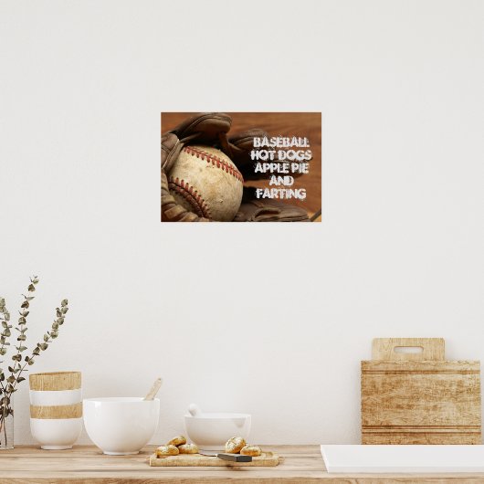 BASEBALL APPLE PIE HOT DOGS EN FARING POSTER (Keuken)