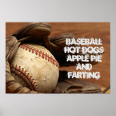 BASEBALL APPLE PIE HOT DOGS EN FARING POSTER (Voorkant)