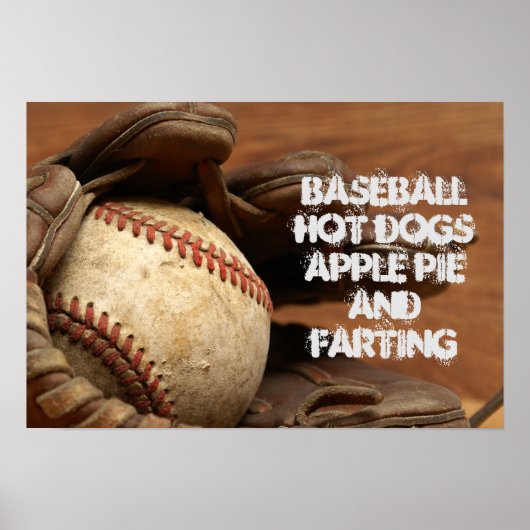 BASEBALL APPLE PIE HOT DOGS EN FARING POSTER (Voorkant)