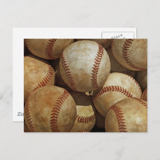 Baseball Art Briefkaart (Voorkant / Achterkant)