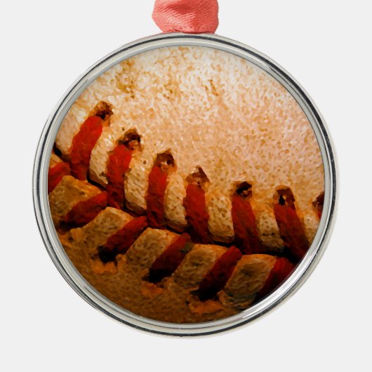 Baseball Art Metalen Ornament (Voorkant)