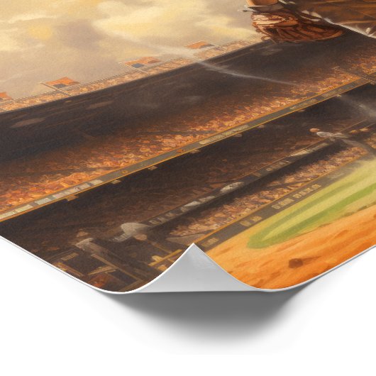 Baseball Art Poster - Retro Design van Amer (Hoek)