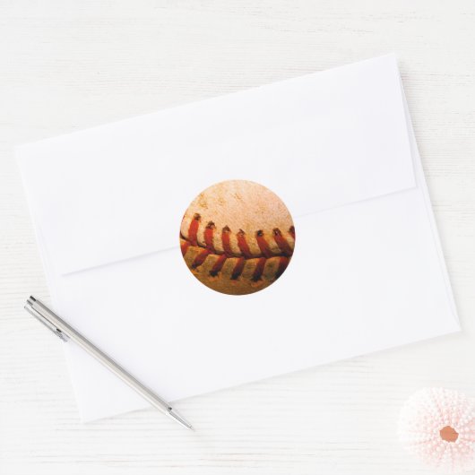Baseball Art Ronde Sticker (Envelop)