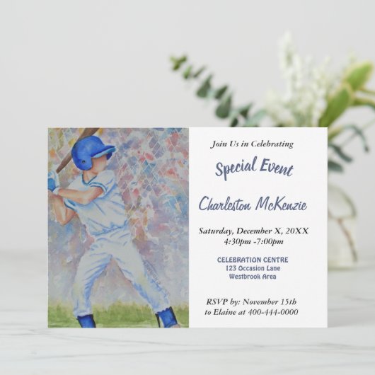 BASEBALL ARTITY INVITATION KAART (Staand voorkant)