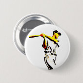 Baseball Artwork - Baseball Player Ronde Button 5,7 Cm (Voorkant /achterkant)
