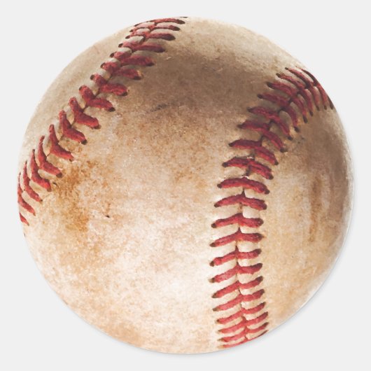 Baseball Artwork Ronde Sticker (Voorkant)