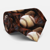Baseball Artwork Stropdas (Opgerold)