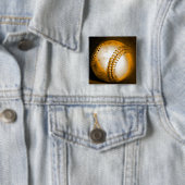 Baseball Artwork Vierkante Button 5,1 Cm (In situ)