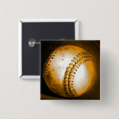 Baseball Artwork Vierkante Button 5,1 Cm (Voorkant /achterkant)