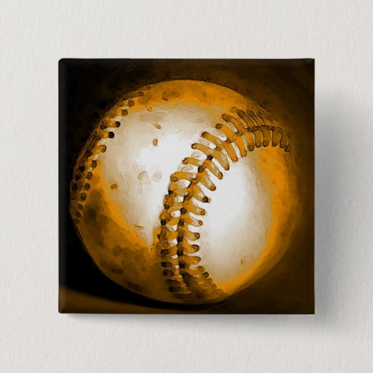 Baseball Artwork Vierkante Button 5,1 Cm (Voorkant)