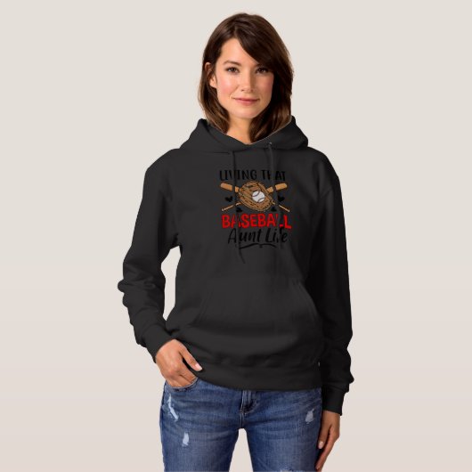 Baseball Aunt Life Proud Baseball Auntie Hoodie (Voorkant volledig)