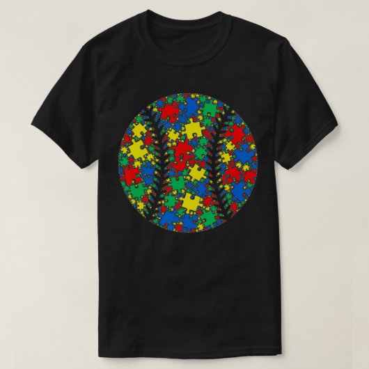 Baseball Autisme Puzzle for Women Man Kinder Autis T-shirt (Design voorkant)