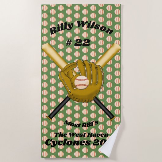 Baseball Award Beach Towel Strandlaken (Voorkant)