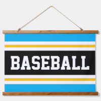 BASEBALL Azure Blauw Zwart Geel Wit Strepen