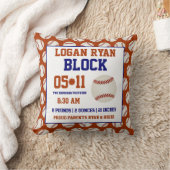Baseball Baby Birth Announance Pillow Kussen (Deken)