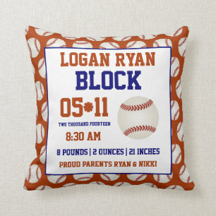 Baseball Baby Birth Announance Pillow Kussen