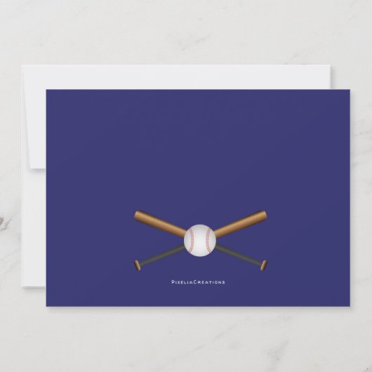 Baseball, Baby Boy Shower Dank je kaart (Achterkant)