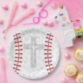 Baseball Baby Dedication Cross Party Paper Plates Papieren Bordje (Feest)