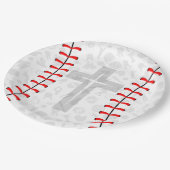Baseball Baby Dedication Cross Party Paper Plates Papieren Bordje (Gekanteld)