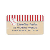 Baseball Baby shower adreslabel Etiket (Voorkant)