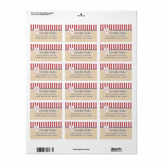 Baseball Baby shower adreslabel Etiket (Full Sheet)